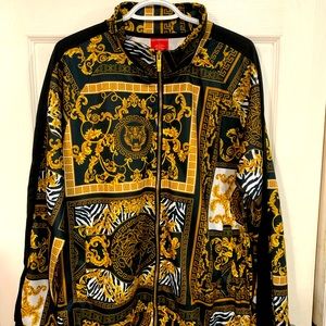 Victorious Mens All Over Fashion Luxury Design Bomber Jacket